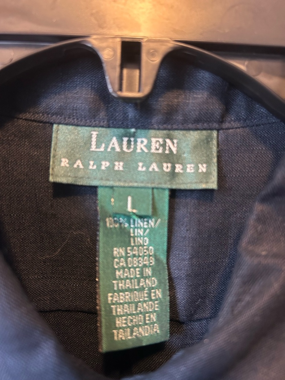 Ralph Lauren linen ladies shirt blouse NWOT navy - Picture 2 of 6